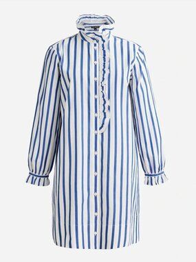 NWT J. Crew Cottage shirt-dress in striped cotton poplin